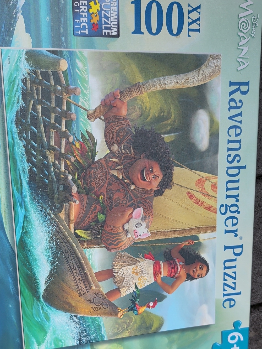 Ravensburger Moana Puzzle with Bright Blue Sea and Green Island Art